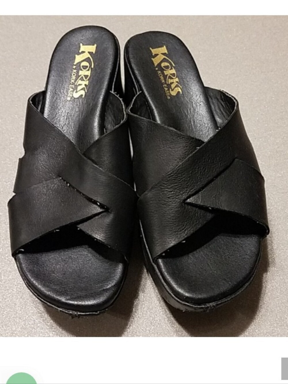 Kork-Ease Black Crossover Slide Wedge Mules